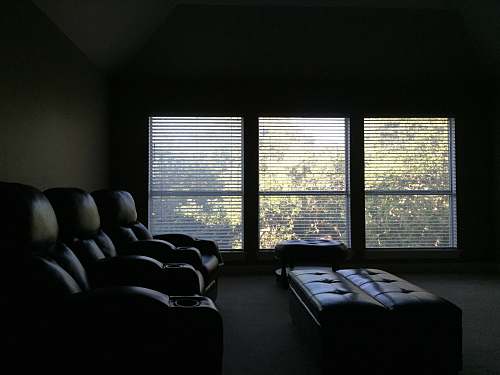 interior design black leather sofa chairs inside dark room room